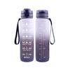 Tritan Frosted 1000ml Plastic Water Bottle with Time & Capacity Scale, Portable Handle