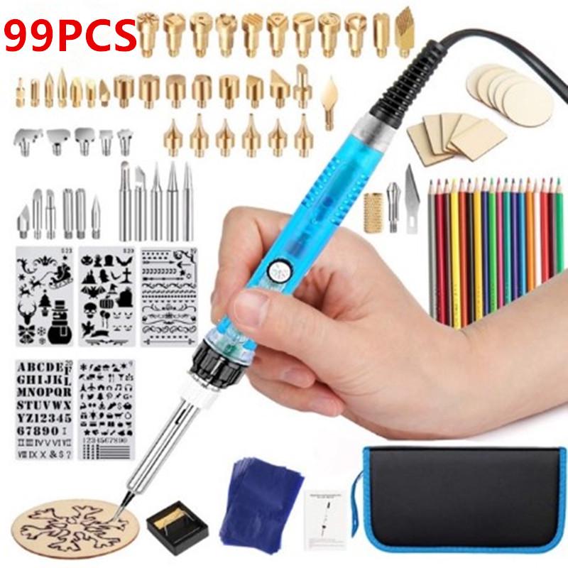 European Standard 220V Adjustable Temperature Pyrography Soldering Iron Kit - High Power, Constant Temperature Repair Tool Set