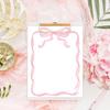 60 Sheets Bow Border Stationery Paper Pretty Pink Ribbon Bow Writing Paper For Party Invitation Office School Printing, 8.5 x 11 Inch, Single-Sided
