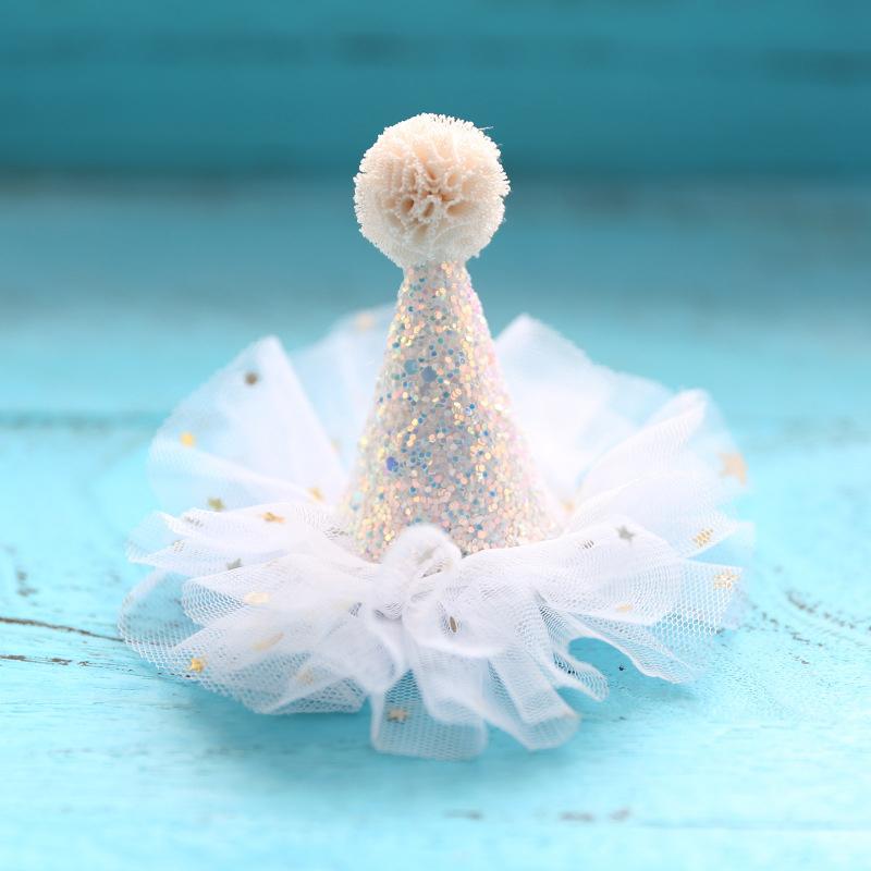 Glitter Birthday Hat Hair Accessory Shiny Star Decor Headwear for Kids Birthday Party Holiday Cosplay Dress Up Favors