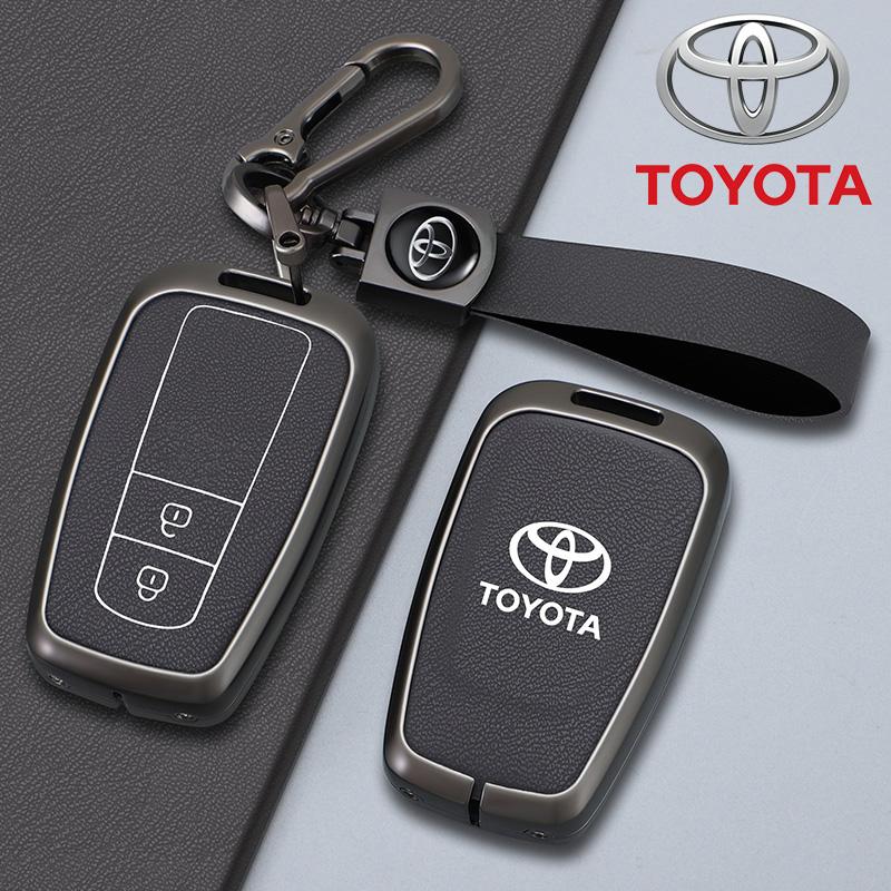 2026 Gorące Do Toyota Kołpaki Kół Ze Stopu+Skóra Etui na Kluczyk Samochodowy Pokrowiec Muszla Brelok Do Toyota Prius Camry Corolla CHR C-HR RAV4 Land Cruiser