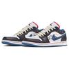 Jordan Air Jordan 1 Abrasion Resistant Breathable Low Top Basketball Shoes Men's White Black FV3622-141(Team56-)