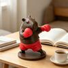 Funny Capybara Figurine, 3D Printed Boxing/Muscular Animal Statue, Novelty Collectible Desktop Ornament for Home Office Shelf Decor