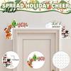 Christmas Home Interior Decor Door Corner Topper, Wooden Sign with Santa Claus Snowman And Gingerbread Decorative Plaque Man Prints, Easy Installation