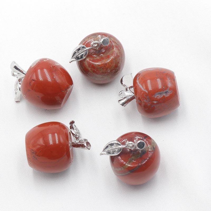 Naturkristall Achat Halbedelstein Amethyst Apfelanhänger Weihnachtsgeschenk