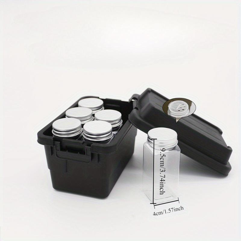 

7pcs/set Outdoor Desktop Mini Storage Box Storage Box Seasoning Bottle Storage Box Camping Barbecue Tools Storage Box Miscellaneous Box black