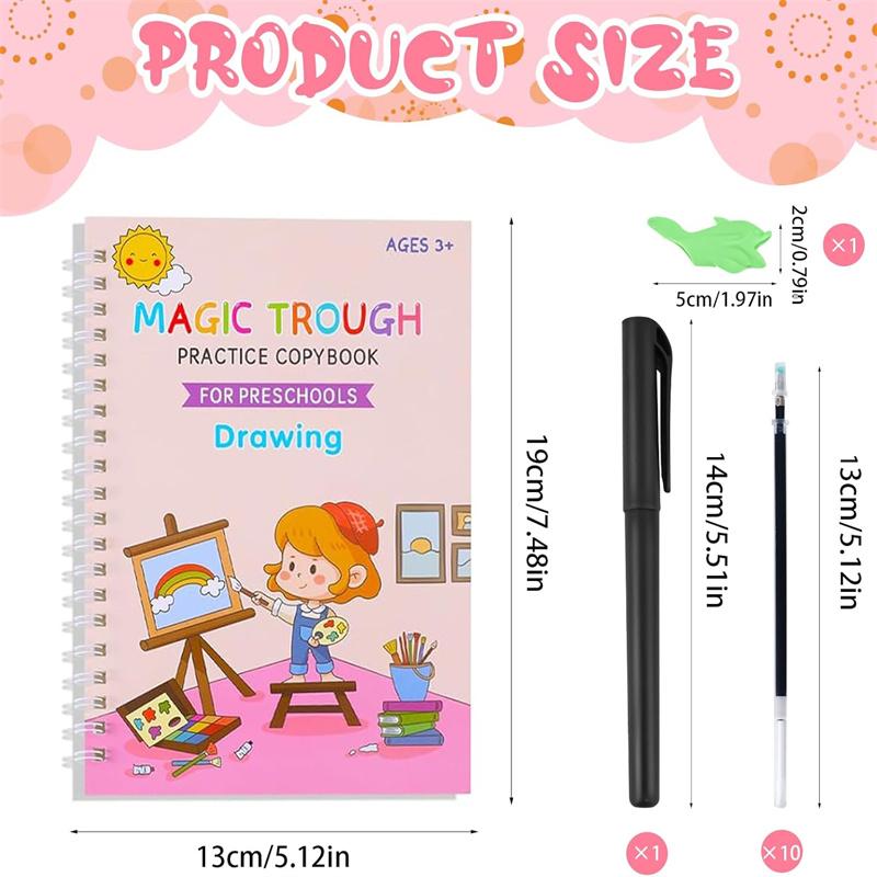 Preschool Grooved Handwriting Practice Book, Reusable Grooved Writing Books,Handwriting Book Practice For Kids