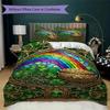 Coins&Rainbows Pattern Bedding uilt Set uilt Cover Pillowcase Home Decoration Birthday Gift (1 * duvet cover + 2 * pillowcase  without core)115