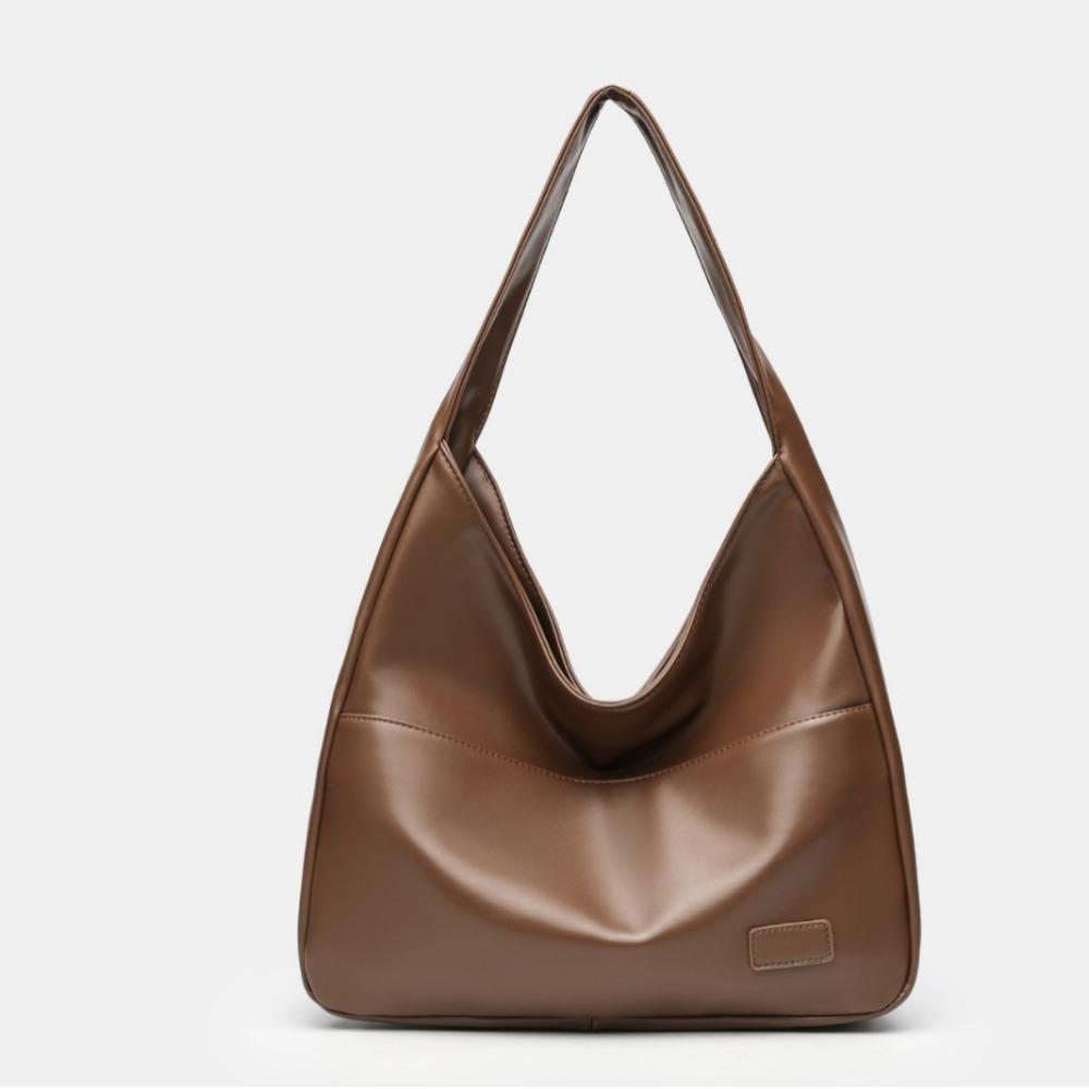 New Large Capacity Shoulder Bag Melad Brown Retro Tote Bag Simple Fashion Bucket Bag Commuter Bag