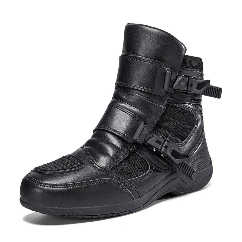 Genuine Leather Motorcycle Shoes Riding Male Riders All Season Off-road Boots Racing Travel
