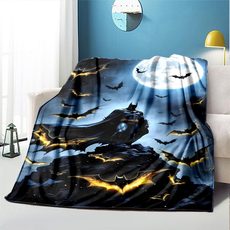 Batman Pattern Blanket for Home Decoration, Bed, Sofa, Car Travel, Camping, Suitable for All Seasons, Birthday Christmas Gift