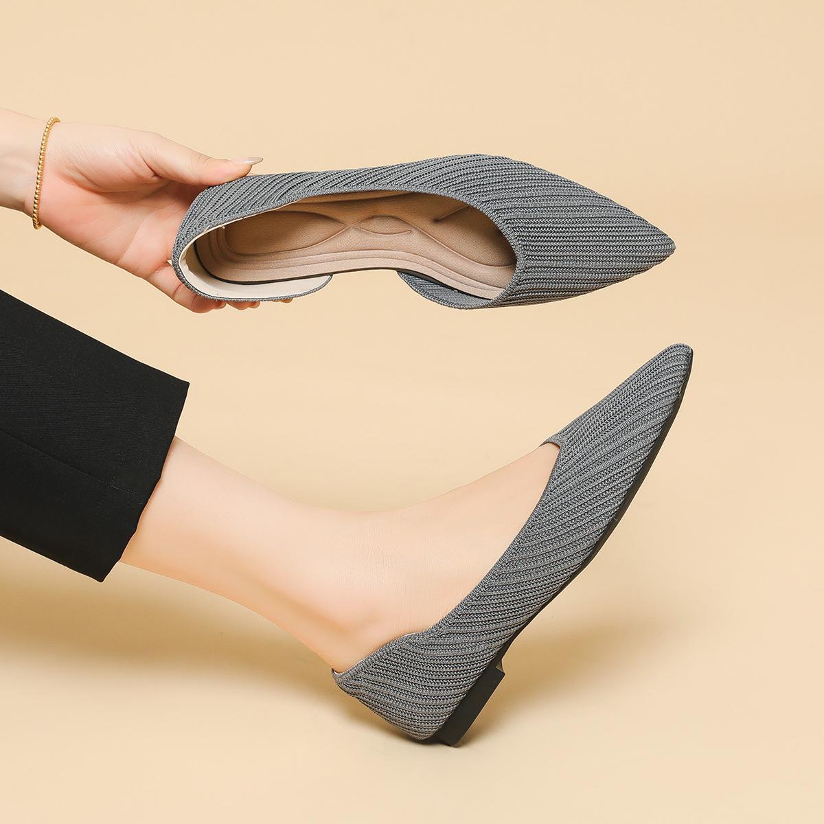 

Мода Новые Женские Балетки Д орсе Эластичные Мягкие Балетки Лоферы Женские Острый Носок Слипоны Мокасины Плетеная Муха Принцесса Балетки 34 серый