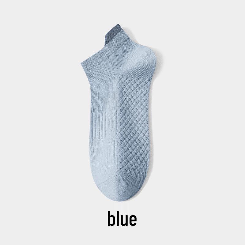 Men's Summer Breathable Cotton Socks - Solid Color, Antibacterial, Odor-Resistant, Thin Casual Sports Boat Socks