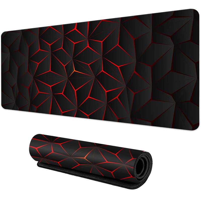 Large gaming Mouse Pad Big Red Blue gradient design nonslip rubber sewn edge gaming desk mat keyboard gamers and office work