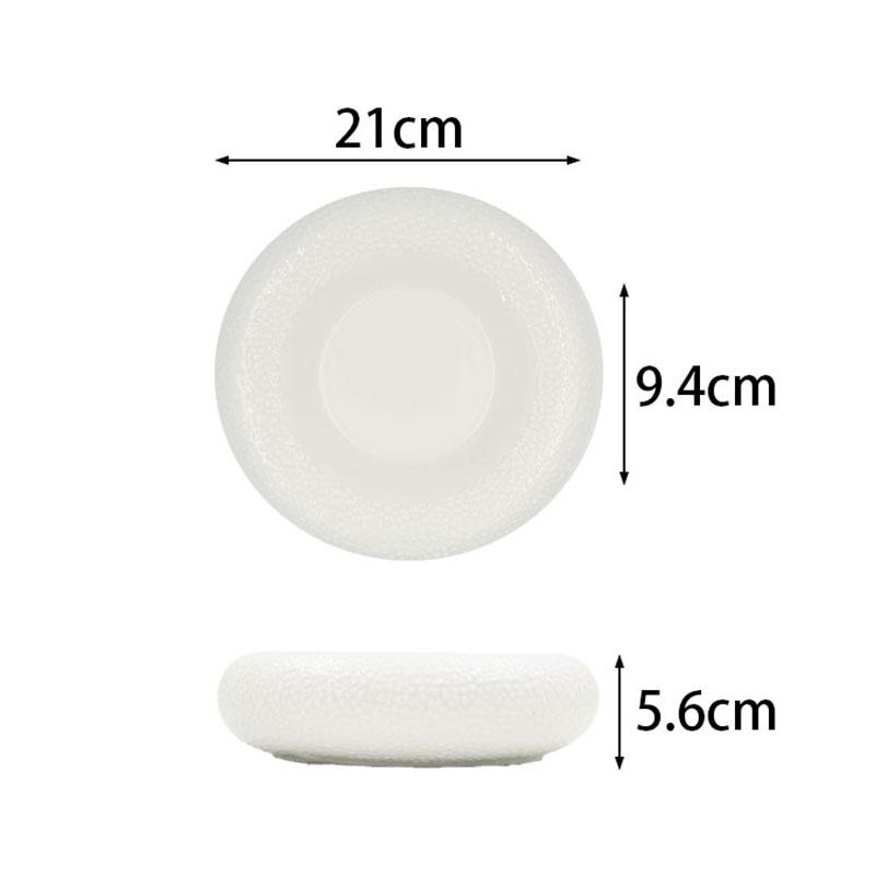 Ceramic Dinner Plate Creative Irregular Texture Thick Soup Plate Insulation Plate Dessert Plates Pasta Plates Home Tableware