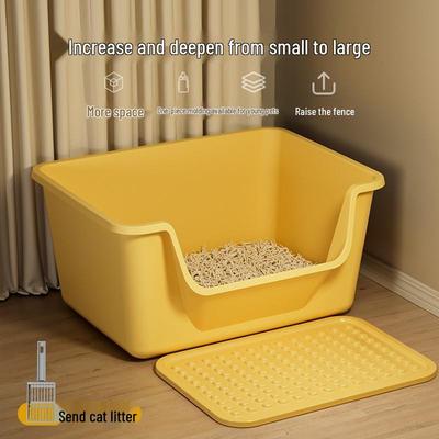 Extragroße spritzwassergeschützte Katzentoilette - Halbgeschlossenes Design