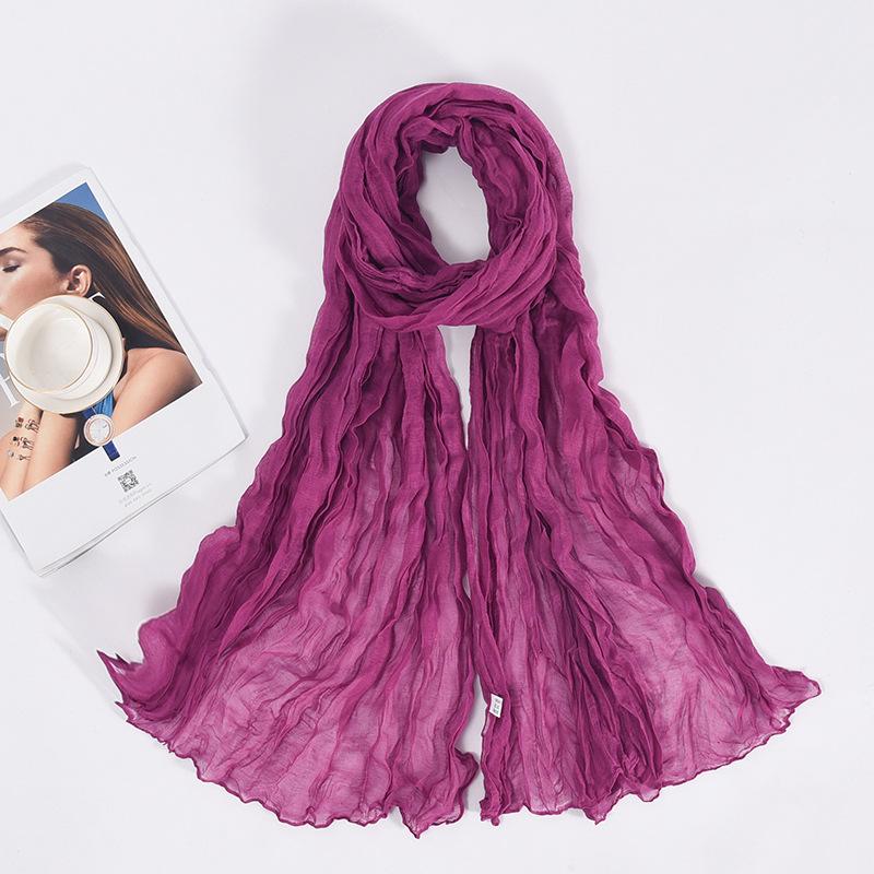 90x180cm Candy Color Wrinkle Women Scarf Vintage Fashion Retro Long Scarf Female