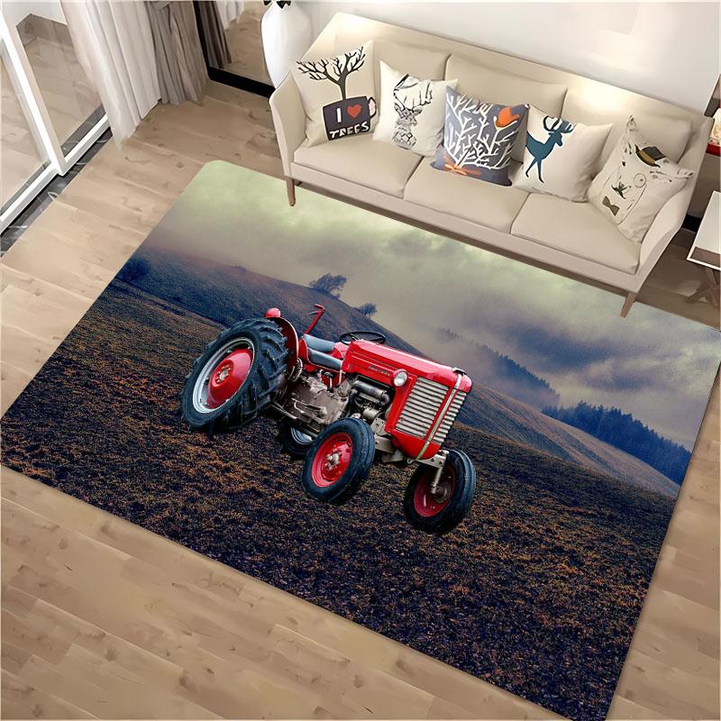 Car Tractor Series Pattern Carpet, Living Room and Bedroom Household Items, Kids Room Sofa Mat Doormat Floor  Anti-slip Rug Gift