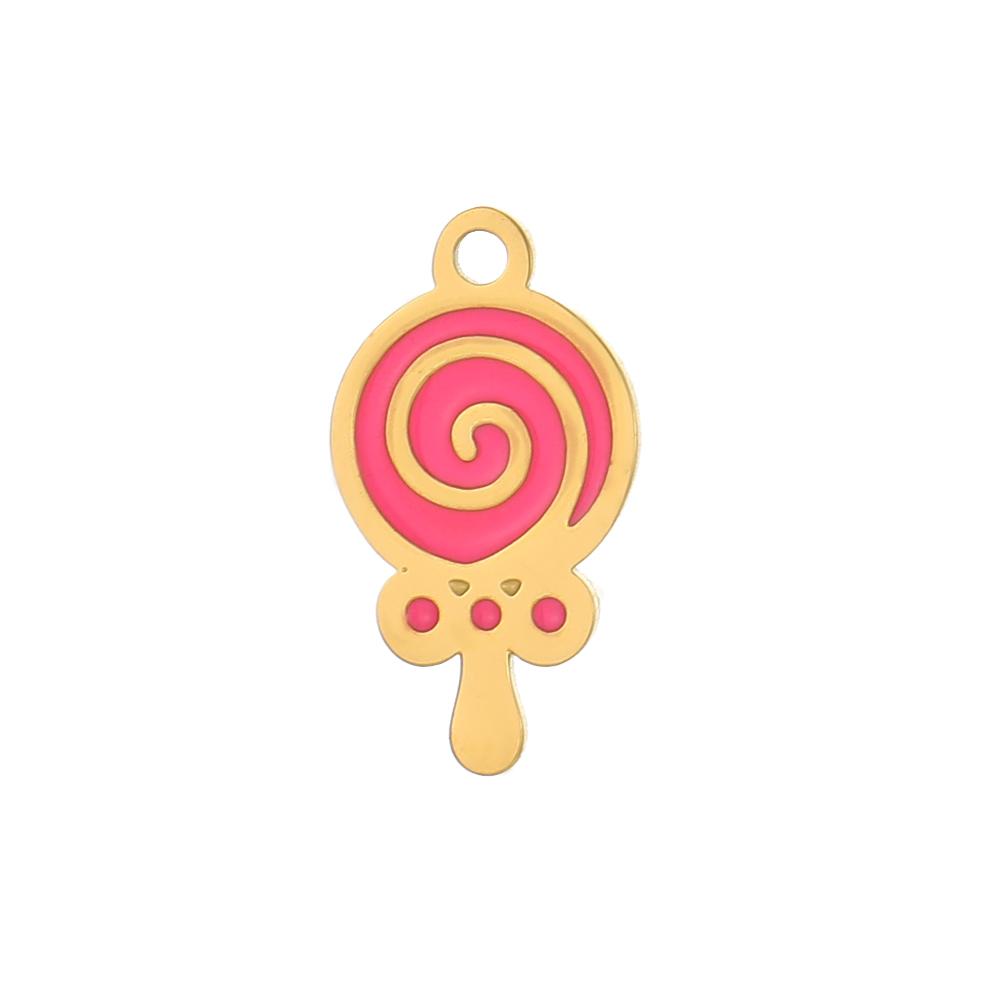 CARLIDANA Multi Designs Diy Rainbow Cherry Pendant Enamel Fashion Jewelry Charms Bracelet Necklace Stainless Steel Pendant