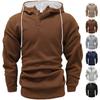 Autumn and Winter Men's Solid Color Jacquard Hooded Sweatshirt, Loose Sports Casual Top, Jacket