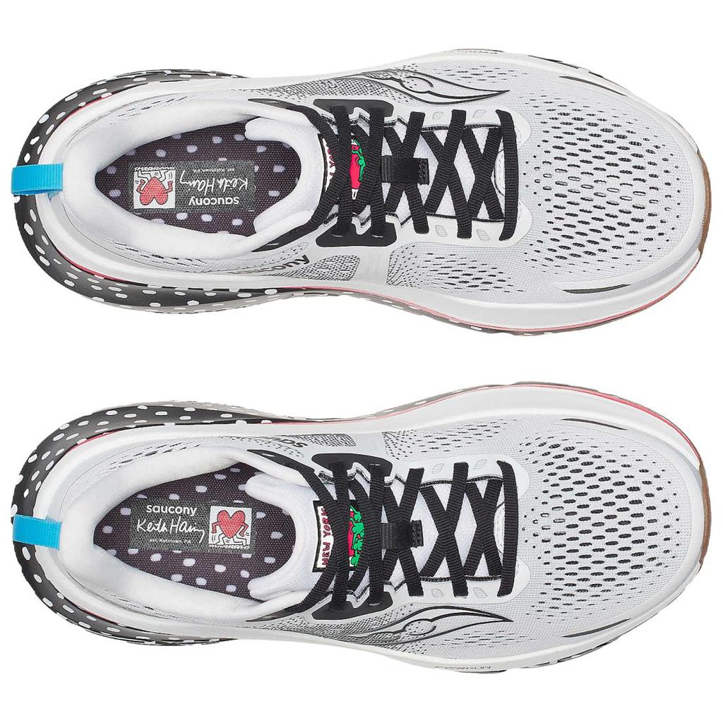 SAUCONY Keith Haring X Guide 18 NYC Tênis de Corrida Dinâmicos Confortáveis Masculinos Branco S20998-212