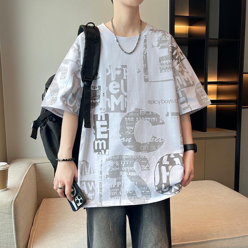 Short-sleeved T-shirt Tops Half-sleeve Round Neck Half-sleeved T-shirt