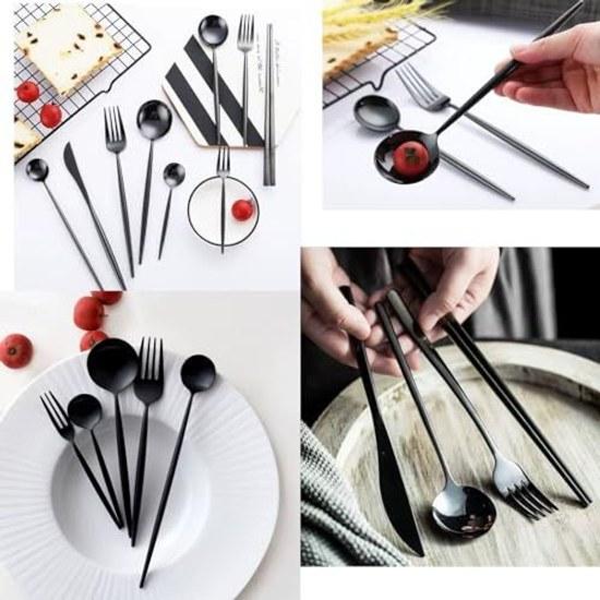 Cutlery Set 10-piece Chopsticks Knife Fork Spoon 2 People Dinner Titanium Coating Stainless Steel Mirror Finish Dishwasher Safe Available Multiple 10