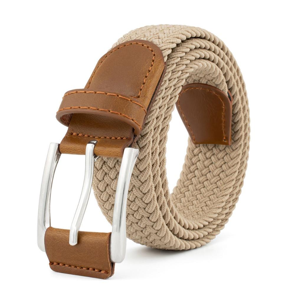 

Adjustable Nylon Woven Belts Waistband Braided Waist Belt Classic Weave Belt Men Male бежевий