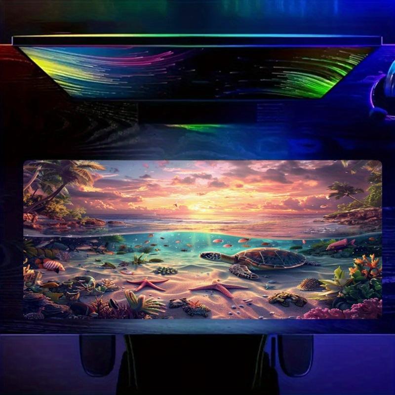 Desk Cover Mouse Pad Gaming Cloth Surface Non Slip Rubber Base PC Laptop Keyboard Setup 400x800x2mm