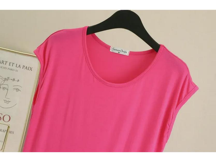 Women's Summer Loose Modal Sleeveless Round Neck Top - Solid Color, Large Size, Thin Home Vest