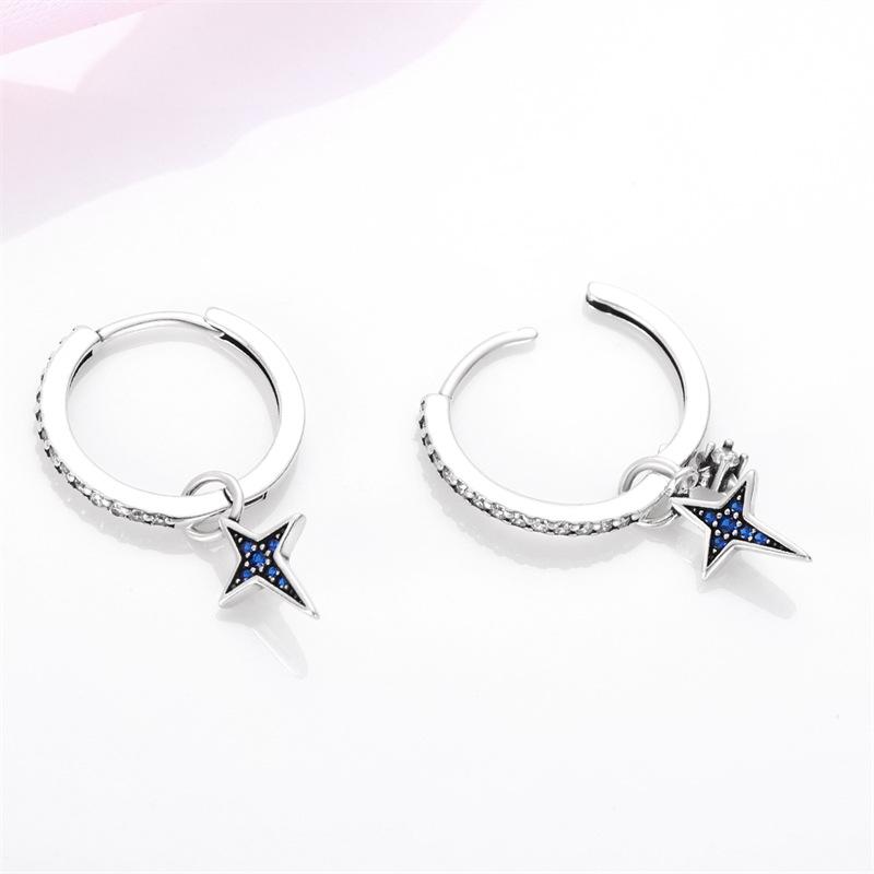 Earrings 9 Sterling Silver Premium Atmospheric Simple Star Charm Earrings