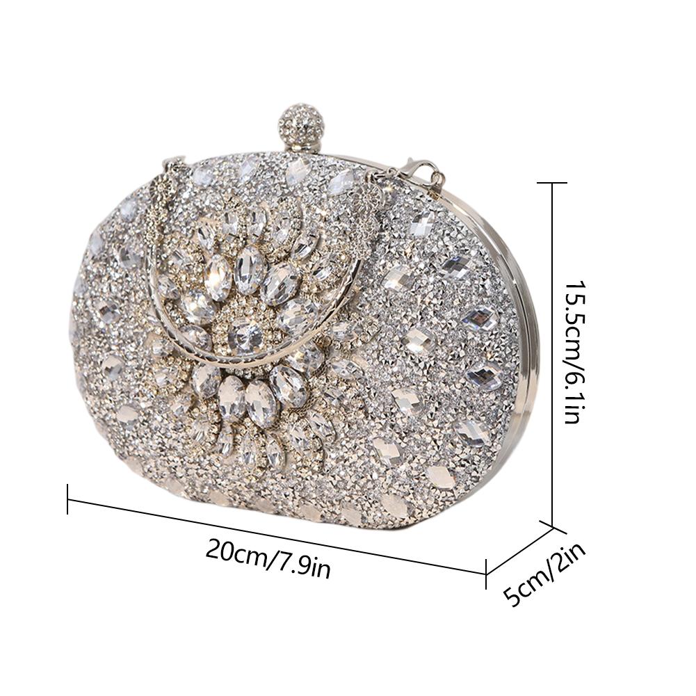 2025 Diamond Women Luxury Clutch Evening Bag Wedding Crystal Ladies Cell Phone Pocket Purse Female Sparkly Wallet for Party Gift