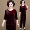 Spring Corduroy Sportswear Set for Middle-aged Women - 2025 Style Two-Piece Jacket Outfit