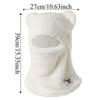 Windproof Cute Bear Cap Scarf Set Plush Ear Protection Hat Fashion Pullover Cap  Women Girls