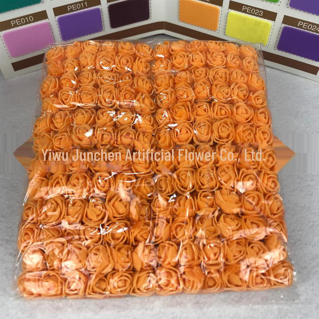144 DIY 2.5cm Yarn Roses - PE Foam Flowers for Bridal & Candy Wreaths