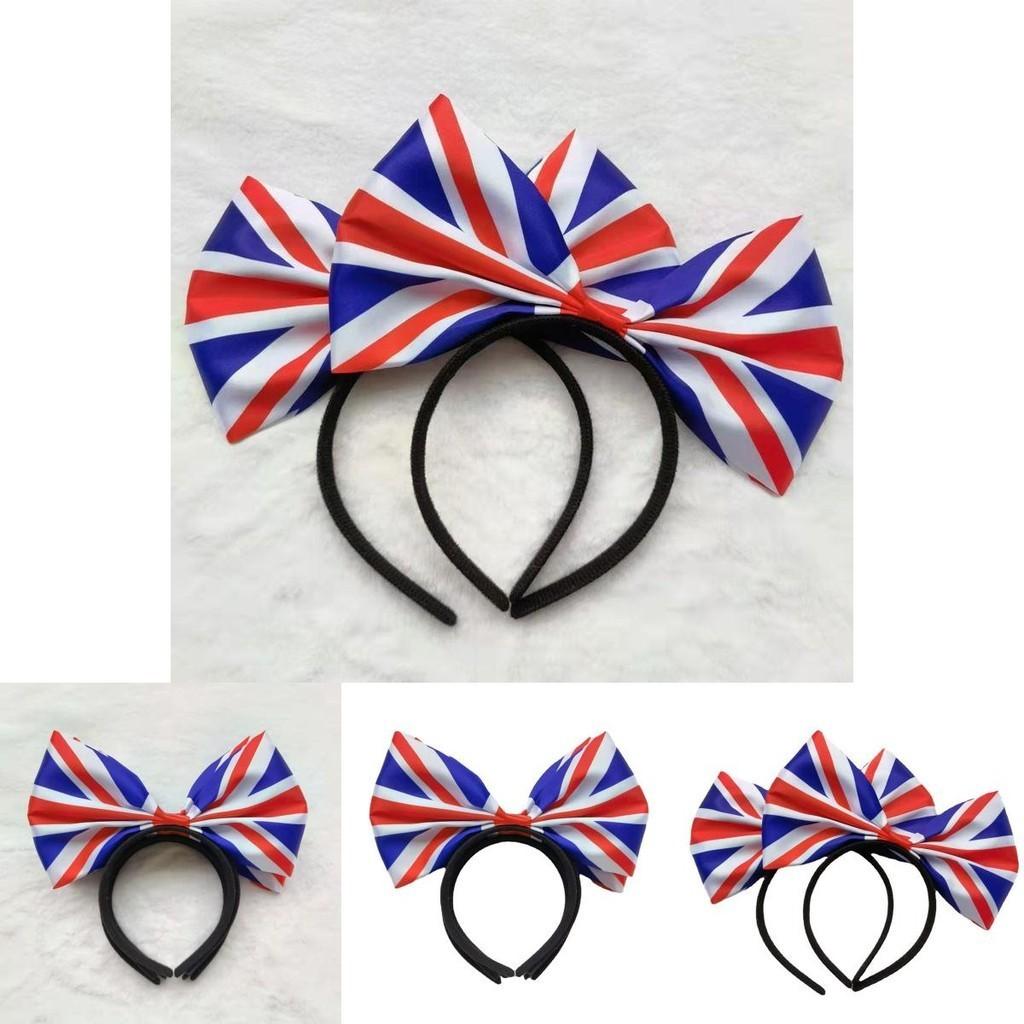 Stylish Union Jack Hairband Alice Headband With Large Bow Tie For Men And Women Platinum Jubilee