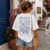 Pobřeží Amalfi Italský Prázdninový Styl Tričko Unisex Unisex Letní 100% Bavlna Oblečení Oversize Krátký Rukáv Horní Díl Streetwear Unisex