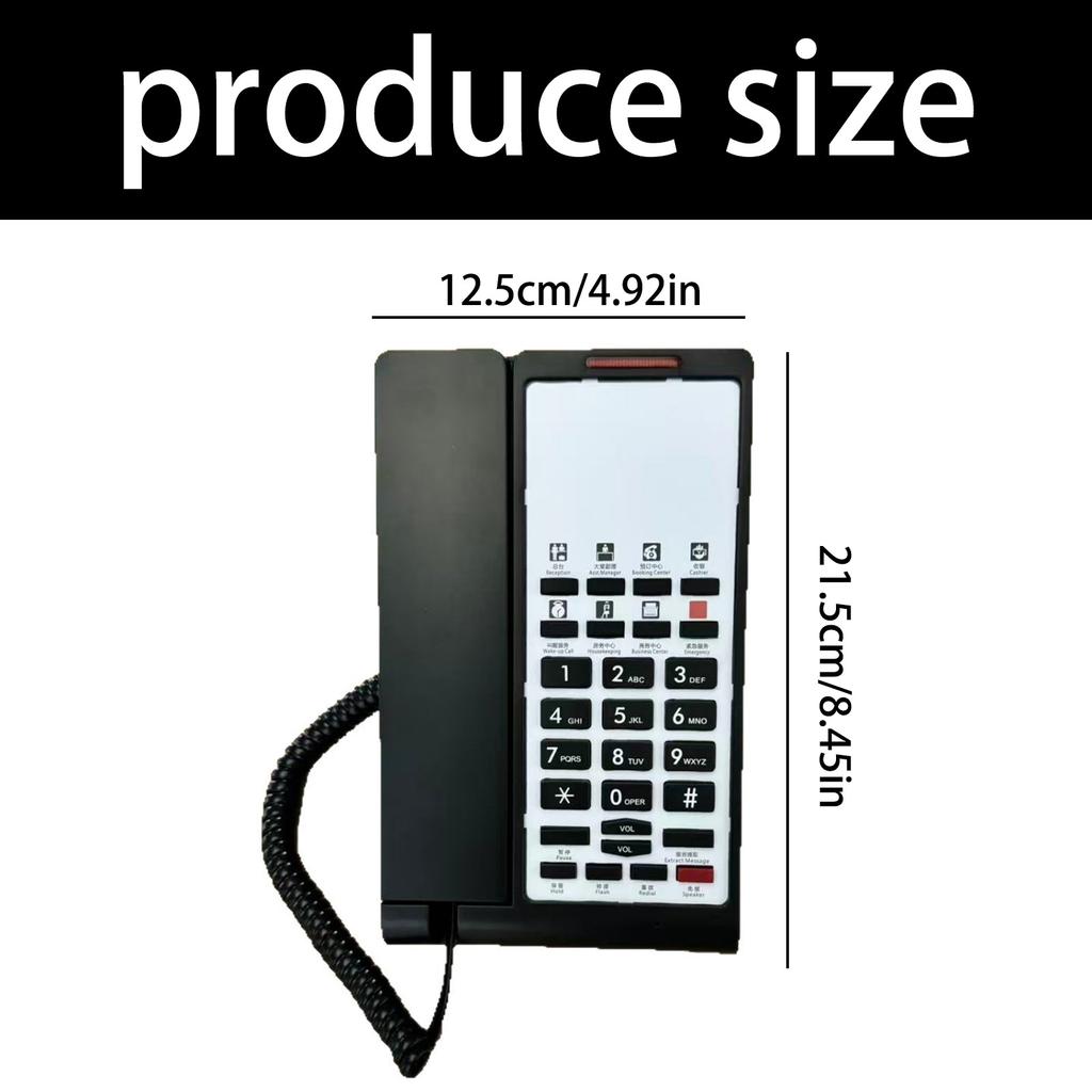 Corded Landline Phone Big Button Household Business Desktop Landline Telephone for Office Home Hotel Guest Room