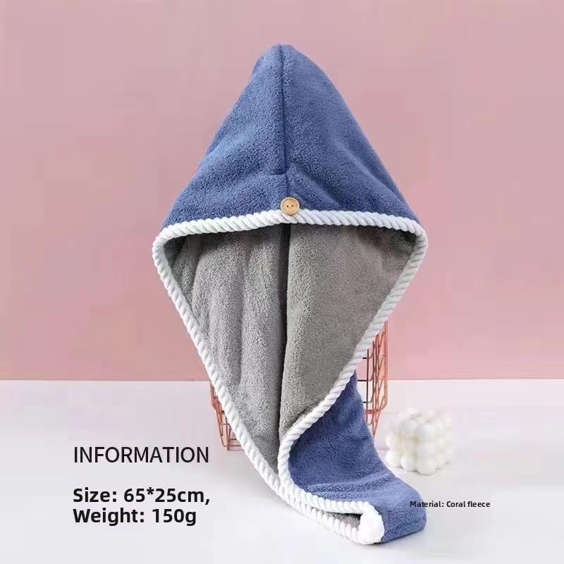 Super Absorbent Double Layer Thiened Dry Hair Cap Women's Bath Cap Towel Headscarf Qui Drng Hair Towel for Waing Hair