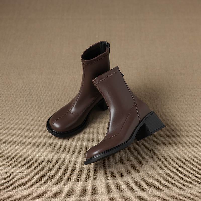 Krazing Pot Microfiber Winter Round Toe Modern Platform Size 33 Boots Size 43 Women Fashion Stretch Ankle Boots