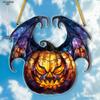 Evil Pumpkin with Bat Wings, Acrylic Stained-glass Windows Hang Garden Decorations, The Perfect Gift for Family and Friends, Nurseries
