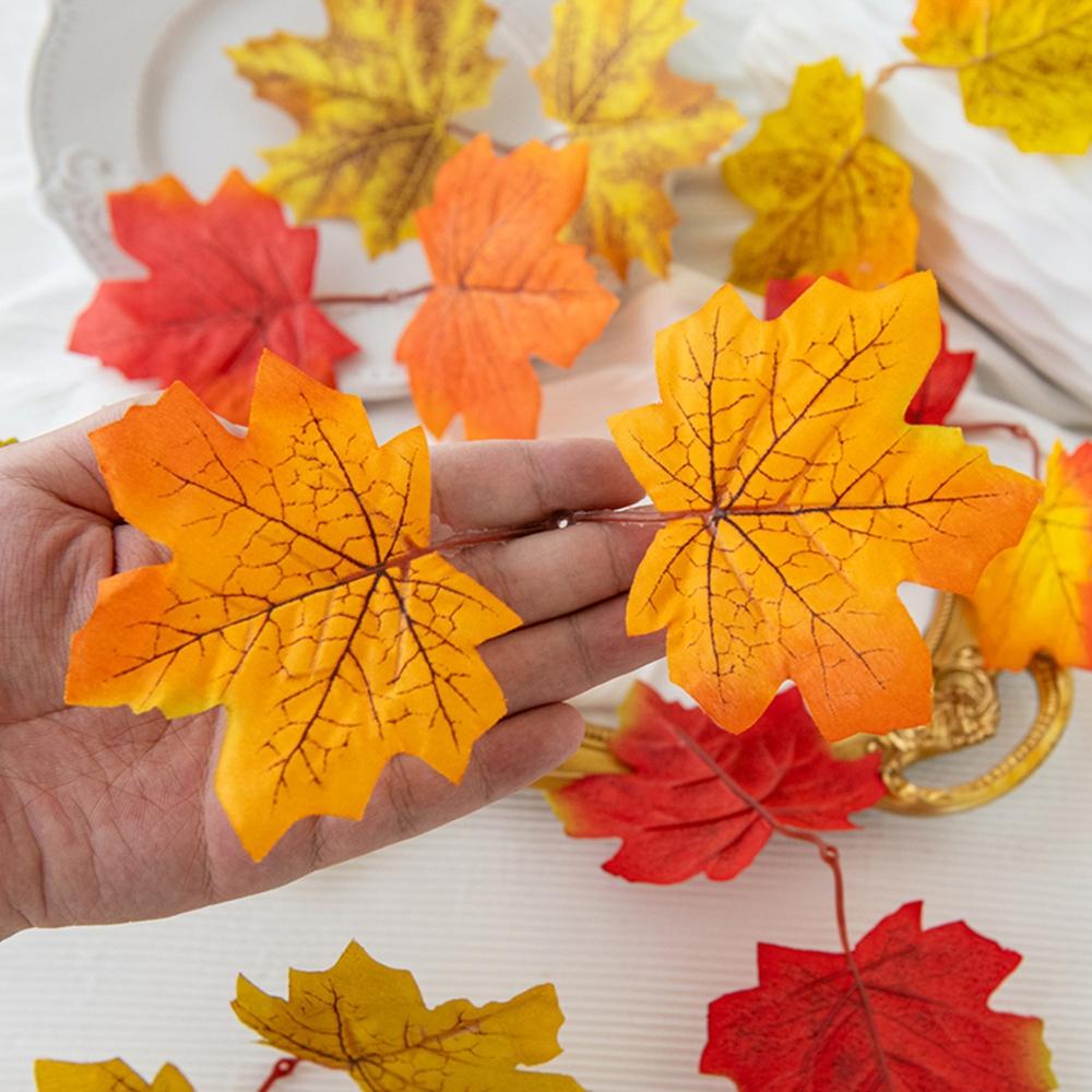 Artificial Plant Flowers Silk Maple Leaf Halloween Christmas Decor Wreath Home Room Scrapbook Decoration Garden Wedding Ornament