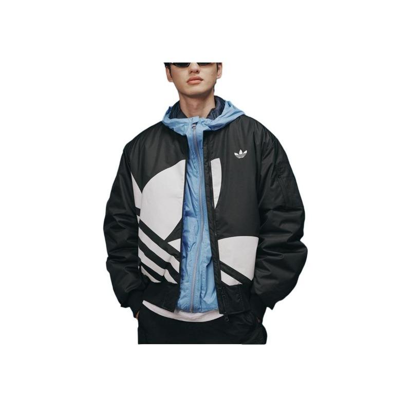 adidas Originals Sports Lifestyle Series Classic Retro Sports Stand Collar Pilot Long Sleeve Jacket Unisex Jacket Black JL8380