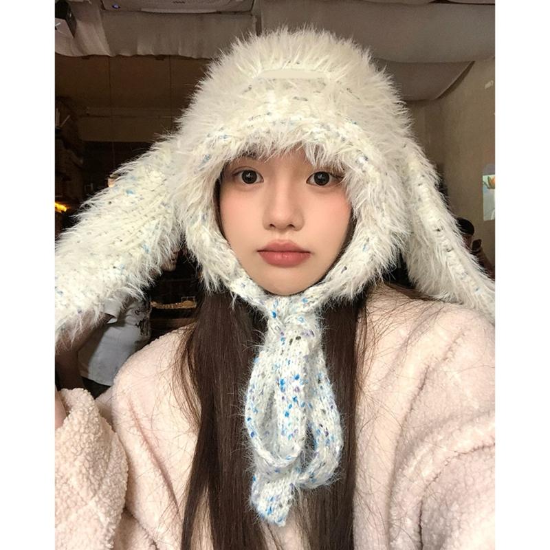 Thick Plush Hat With Long Ear Comfortable Pullover Trapper Hat For Teens And Adult Winter Activity Everyday Use Headwear