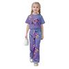 Children's Summer Sports T-Shirt And Bell-Bottom Pants Two-Piece Athletic Set Short Printed Clothing Set