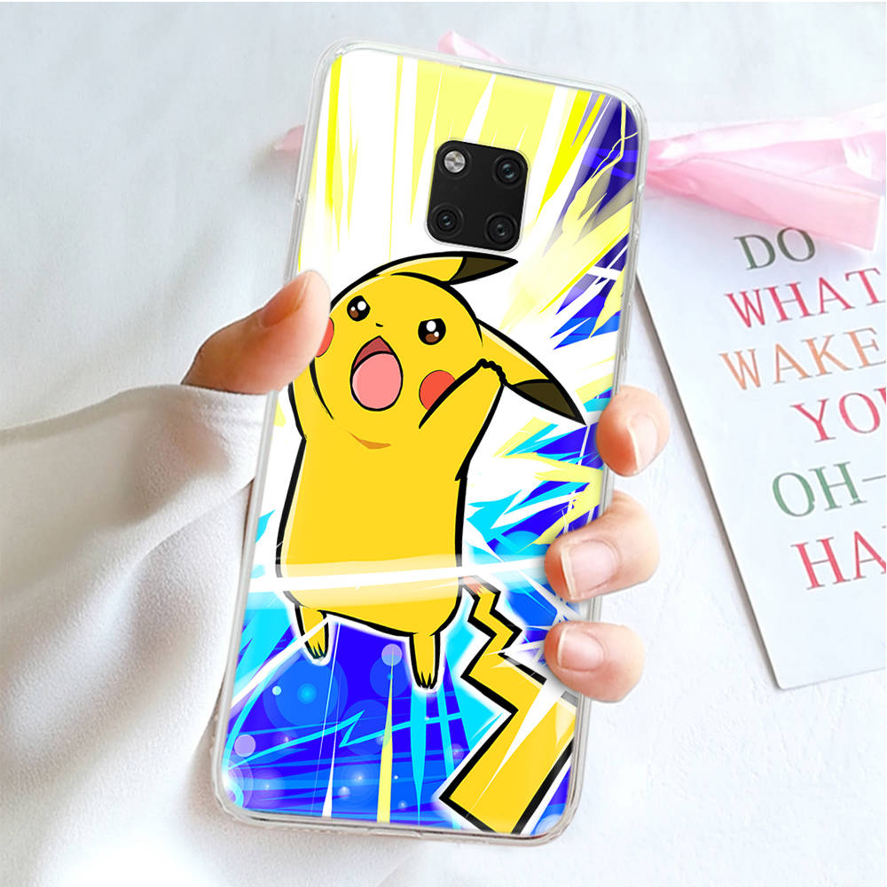 JP36 Pikachu Pokemon Transparent Case for Samsung A04 A14 A23 M33 M53 Realme 10 9 C35 C55 VIVO Y02 X80 Infinix Hot 30 Note 11 Tecno Spark 8P Pro