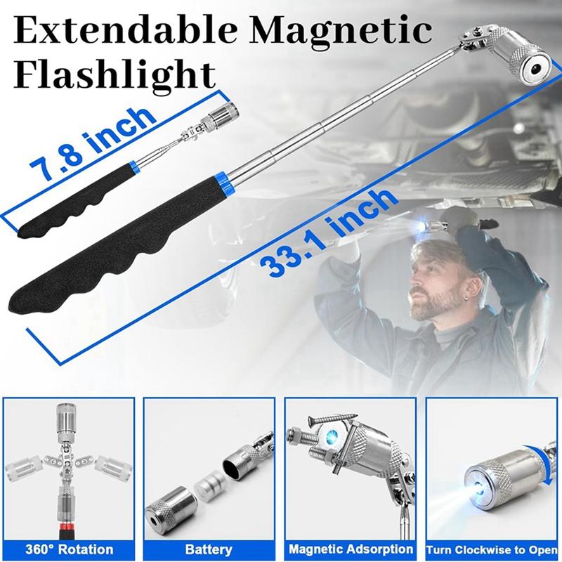 A96I-11 Pcs Automotive Hook And Pick Tool Set With Telescoping Magnetic Pickup Gasket Scraper Remover Pry For Mechanic Auto