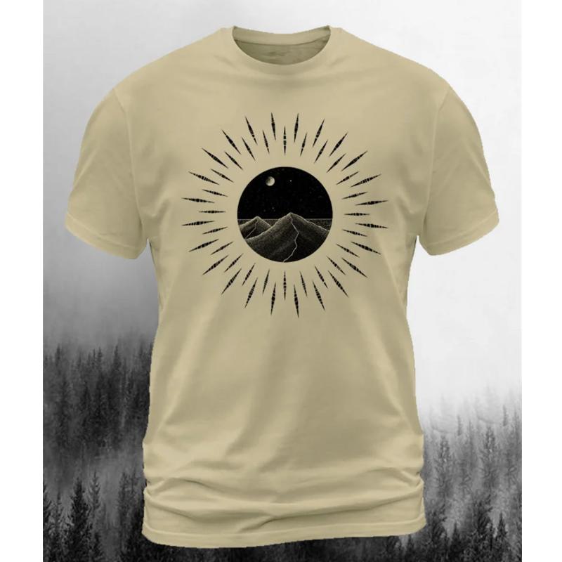 

Летний топ с круглым вырезом и 3D-принтом горного узора, модная повседневная мужская футболка с коротким рукавом XS