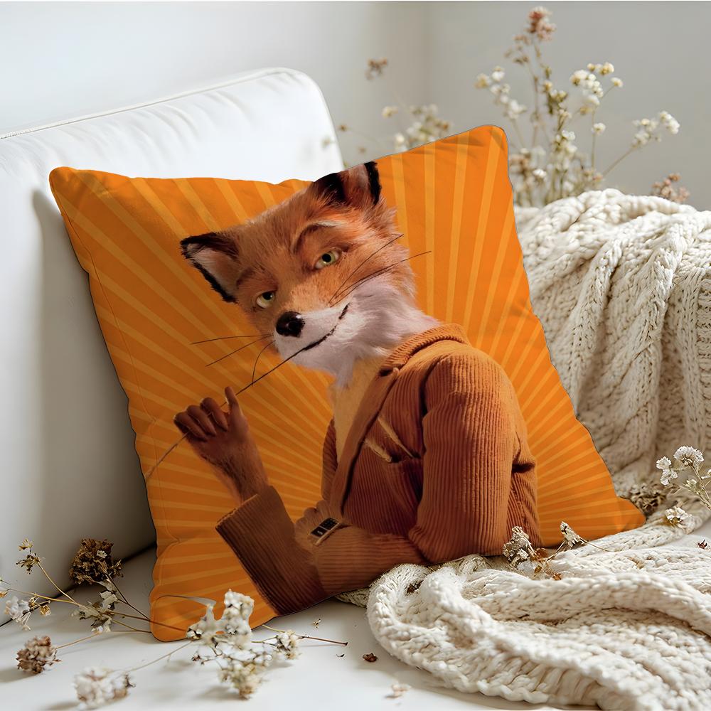 Cushion Cover  Linen  SkinFriendly Soft Decorative Case for Sofa Home Decor Movie The Fantastic Mr Fox Pillow cover