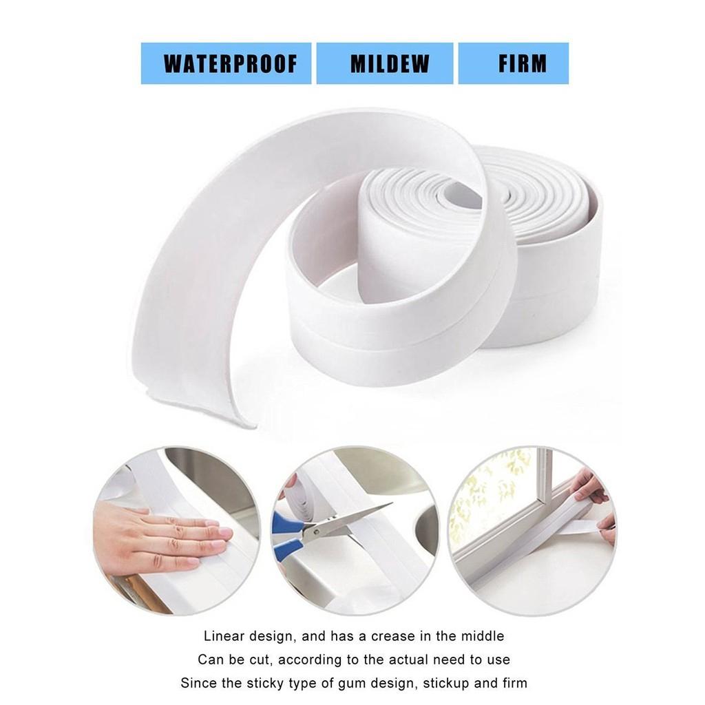 3.2M Kitchen Sealing Strip Waterproof Self Adhesive Caulk Tape Bath Wall 3.2mX38mm